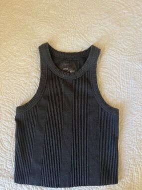 NWOT Aerie Black Ribbed Cropped Tank